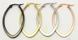 Stainless steel oval shape earring hoops