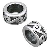 Stainless steel large hole beads