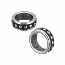 Stainless steel large hole beads donut blacken