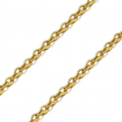 Stainless steel flat cable chain gold color