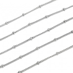 Stainless steel Satellite Beaded Ball Curb Thin Chain